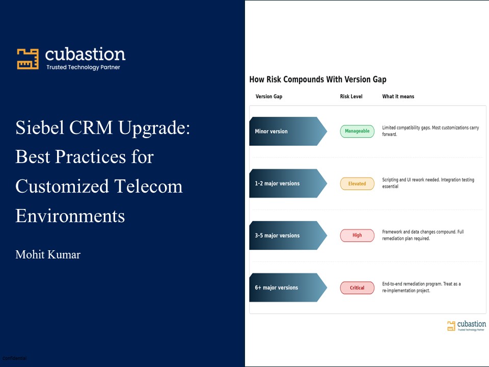 Siebel CRM Upgrade: Best Practices for Customized Telecom Environments